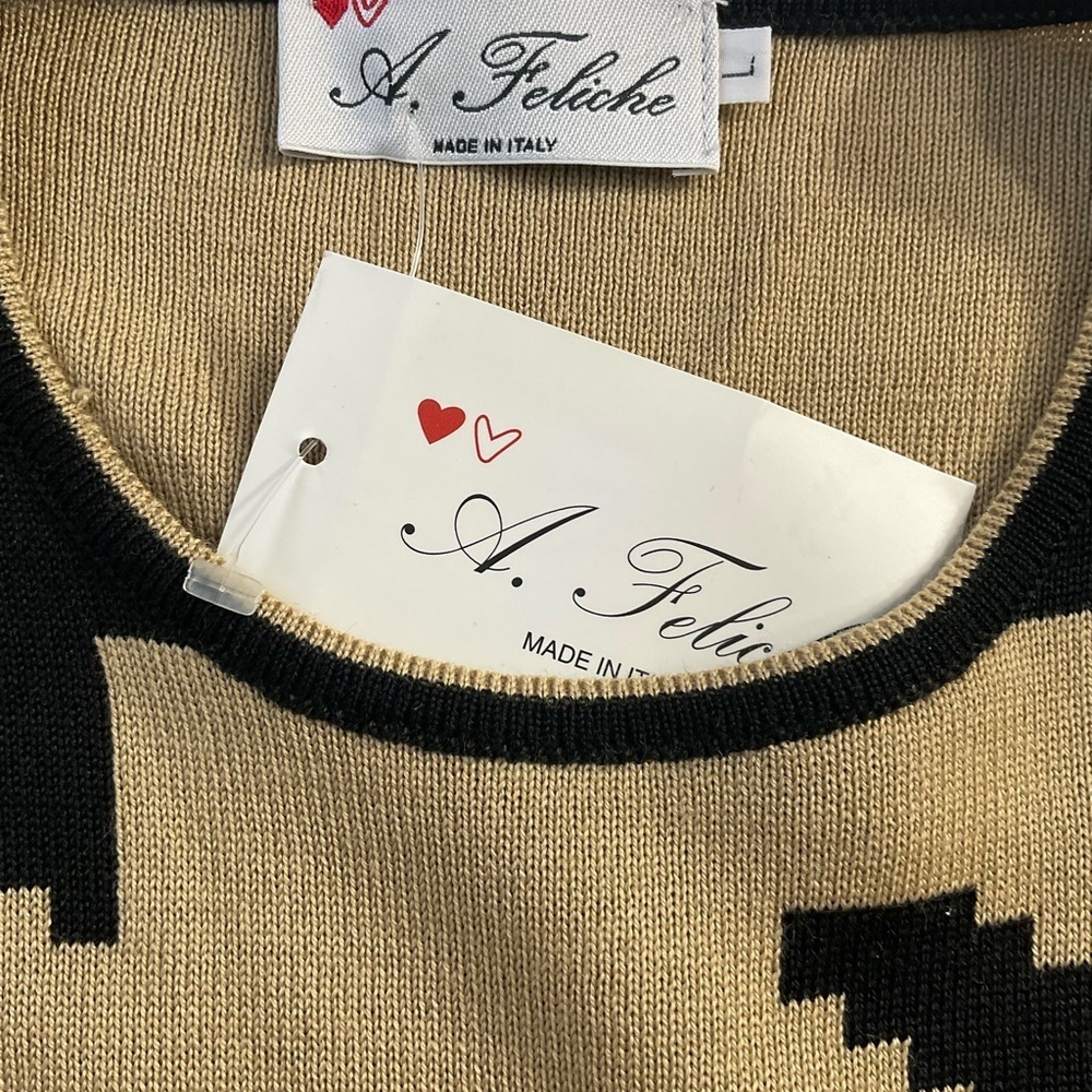 A. Feliche Merino  Wool Blend Women Sweater Size Large Made in Italy New W Tags - Picture 7 of 8
